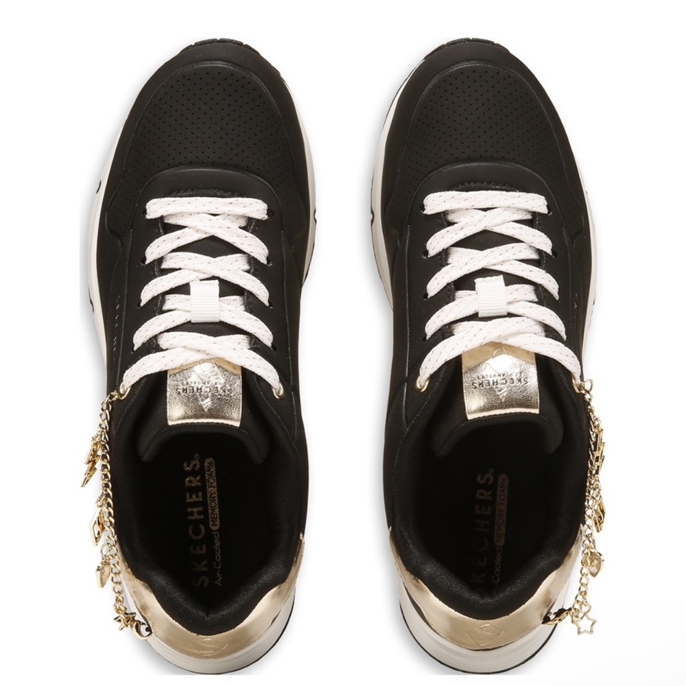 Skechers Street Uno Black and White Kids' Street Uno Sneakers - Picture 10 of 10